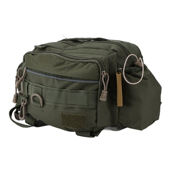 Pack Fishing Tackle Bag Nylon 600D Fishing Gear Sling Pack with Waist Belt for Outdoor Cycling