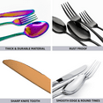 thumbnail image 6 of 20-Piece Stainless Steel Kitchen Flatware Sets  - Cutlery for Home and Restaurant - Knives, Forks and Spoons with organizer travel friendly Storage Case - Rainbow  Mirror, 6 of 7