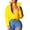 Yellow, variant on Women Fashion Long Sleeve Glossy Leather Bread Down Jacket Zipper Pockets Coat