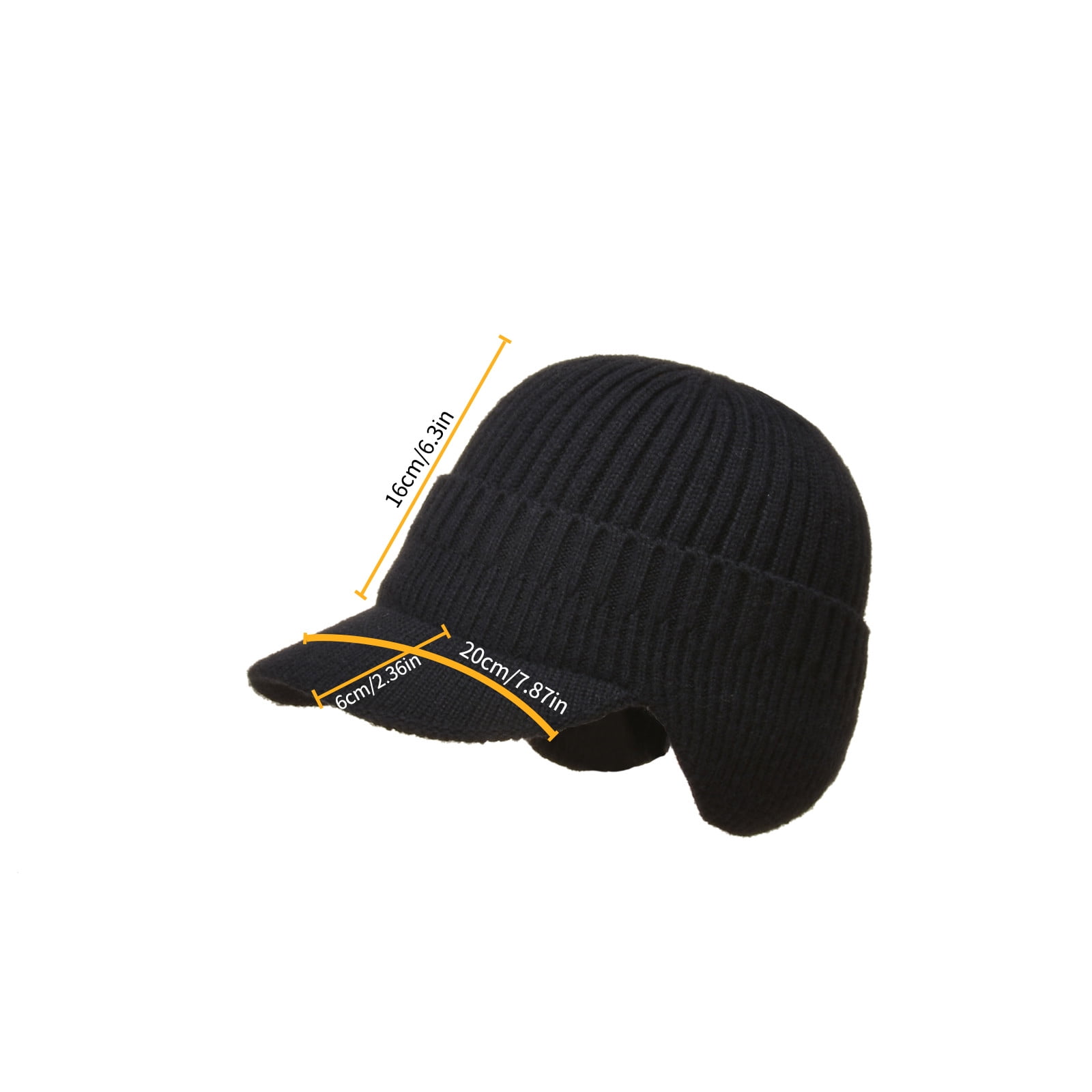 Vadktai Men's Winter Visor Beanie Hat with Earflaps Knit Baseball