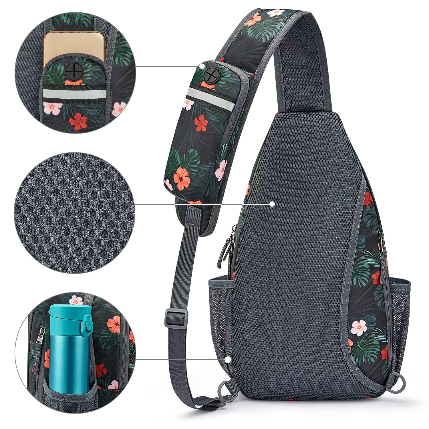 G4Free Sling Bag RFID Blocking Sling Backpack Crossbody Chest Bag Daypack for Hiking Travel