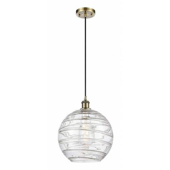 Innovations 516-1P-AB-G1213-12-LED X-Large Deco Swirl 1 Light Mini Pendant part of the Ballston Collection, Antique Brass