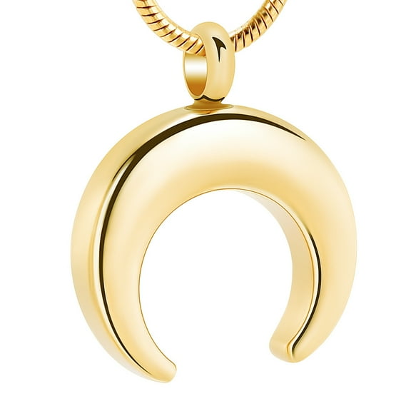 Moon Cremation Urn Necklaces for Ashes Stainless Steel Cremation Jewelry Keepsake Urn Necklace for Human Pet Ashes Memorial Jewelry Funeral Jewelry for Women Men