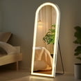 thumbnail image 6 of EDX LED 3 Color Lighting Full Body Mirror 71"x 26" Arched Floor Mirror with Lights Wall Mounted Free Standing Leaning for Home, White, 6 of 8