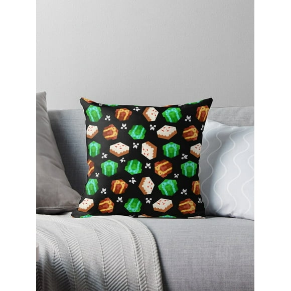 AIVO Minecraft Birthday Creeper Pattern Throw Pillow Covers Cases Cushion Cover Case Sofa Two Side