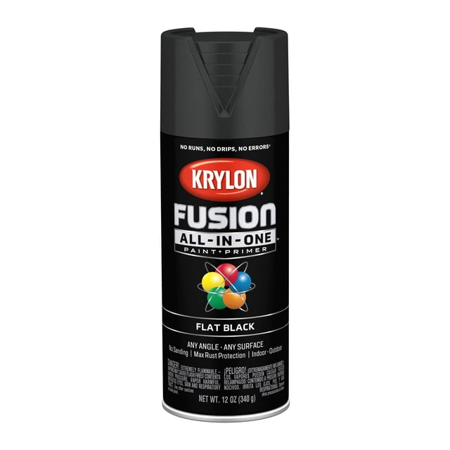 Pintura en aerosol Krylon Fusion, adhesivo todo en uno, 355 ml, color negro
