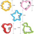 thumbnail image 2 of Sandwiches Cutter Set, Mickey Mouse & Dinosaur & Flower & Heart & Star Shapes Sandwiches Cutter Cookie Cutter - Food Grade Cookie Cutter Mold, 2 of 3