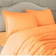 thumbnail image 3 of 4 Pc Cotton Sheet Set - Egyptian Cotton Sheet Set - Cotton Flat Sheet - Cotton Fitted Sheet - Cotton Pillowcase -(Buff Orange/Cal King), 3 of 6