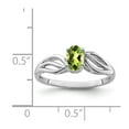 thumbnail image 3 of White Sterling Silver Ring Band Gemstone (08) August Peridot Oval Green, 3 of 3