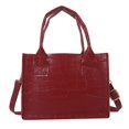 thumbnail image 1 of Bolso de mujer PU cuero patrón de piedra Satchel bolsos bandolera (rojo) Likrtyny Para Estrenar, 1 of 3
