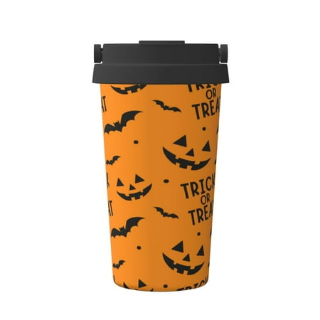 

Goofa Trick Or Treat for Insulated Travel Coffee Mug Spill Proof Leak Proof 16 OZCoffee Tumbler Reusable Coffee Cups with Lids Thermos for Hot and Cold Drink