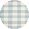 thumbnail image 1 of Ahgly Company Indoor Round Contemporary Light Steel Blue Checkered Area Rugs, 7' Round, 1 of 6
