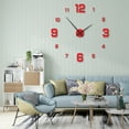 thumbnail image 4 of Matoen Modern Frameless DIY Wall Clock Large 3D Wall Watch Mirror Numbers for Home Office Decorations, 4 of 7