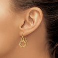 thumbnail image 4 of 14k Yellow Gold Dangle Textured Polished Shepherd hook Small Twisted Circle Sheperad Hook Earrings Measures 27x12mm Wide, 4 of 4