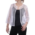thumbnail image 2 of Alfani Womens White Open-Front Mesh Jacket XS, 2 of 2