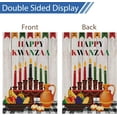 thumbnail image 6 of Happy Kwanzaa Garden Flag 12.5x18 Double Sided Burlap, Kinara Candles Yard Flag Kwanzaa Greeting Garden Flags Small Yard Banner for African Heritage Holiday Decoration(ONLY FLAG), 6 of 6