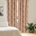 thumbnail image 2 of Ambesonne Autumn Damask Window Curtains, Vintage Flower Shapes, Each 28" W x 63" L, Almond and Pale Caramel, 2 of 4