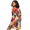 thumbnail image 2 of FORMRS Womens Long Sleeve Nightgowns Crew Neck Sleep Shirt Soft Pajamas Sizes S-3XL, Flowers Pattern, 2 of 8