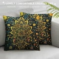 thumbnail image 3 of PHYHOO  Mandala Throw Pillow Cushion Cover, Bohemian Paisley Ornament Tattoo Vintage Design Print, Decorative Square Accent Pillow Case,  Charcoal Grey White, 3 of 5