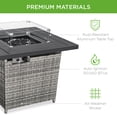thumbnail image 6 of Best Choice Products 32in Fire Pit Table 50,000 BTU Outdoor Wicker Patio w/ Wind Guard, Glass Beads, Cover - Ash Gray, 6 of 8
