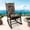 Black & Flower, variant on KALAKALA Outdoor Rocking Chair Cushions Pack of 2 Patio Chair Cushion Pad Sets Patio High Back Chair Seat Cushions with Ties for Garden Patio Furniture, Green Leaves