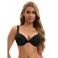 thumbnail image 5 of Unique Bargains Women's Push Up Underwire Seamless Soft Bras Black 38 C, 5 of 6
