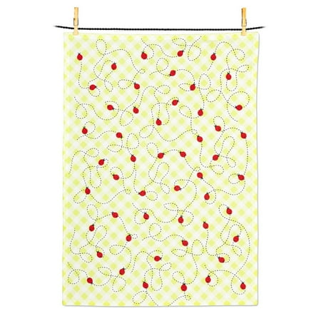 

Set of 12 Gingham & Ladybugs Tea Towel