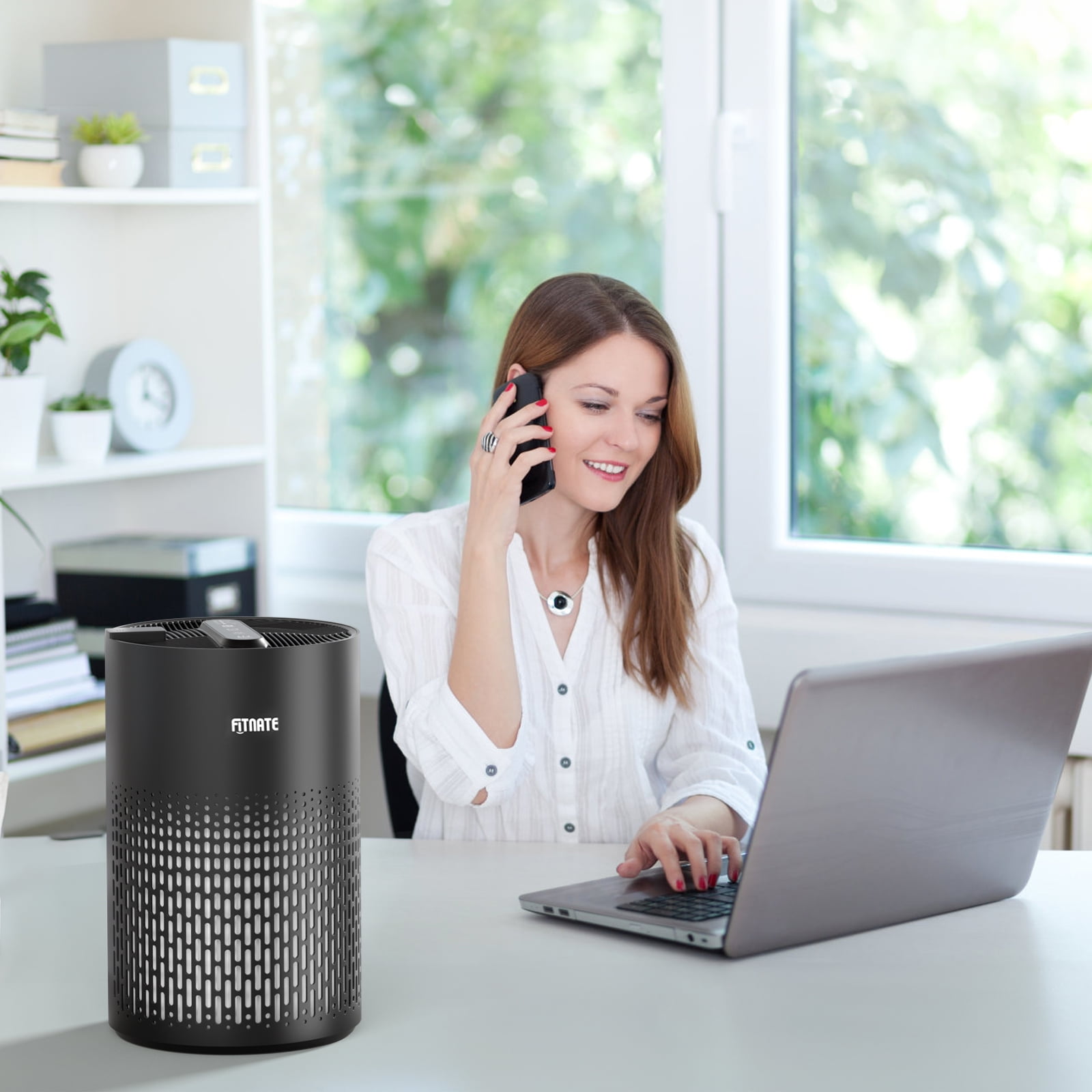Fitnate 215 Sq Ft True HEPA Aromatherapy Air Purifier, Black