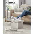 thumbnail image 2 of Reposapiés plegable Storage Ottoman SONGMICS, 31 x 41 x 31 cm, color crema, 2 of 7