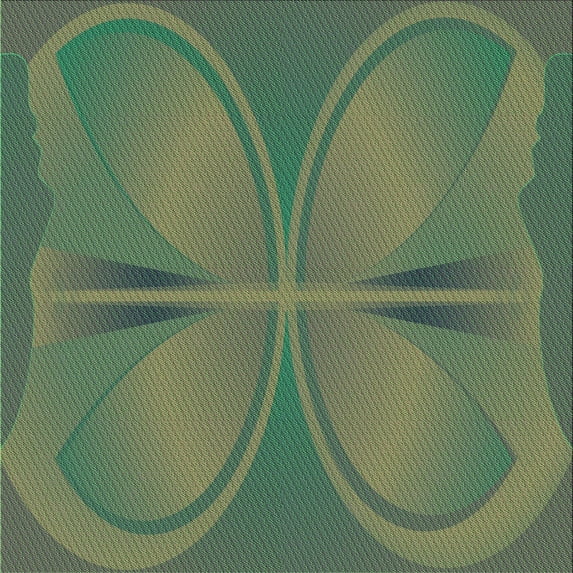 Ahgly Company Indoor Square Patterned Green Snake Green Area Rugs, 4' Square