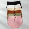 thumbnail image 4 of Women Seamless Briefs Full Coverage Ice Silk Underwear Mid Waist No Show Panties Soft Breathable Underpants, 4 of 8
