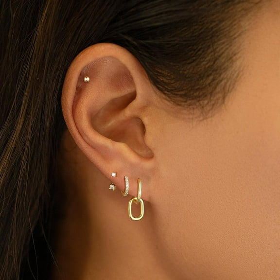Gold Hoop Earrings For Women, 14K Gold/Sterling Silver Plated Earring Sets For Women Dainty H Ie Hoop Earrings For Ltiple Piercing Hypoallergenic Small Dangle Op Stud Earrings Cartilage Earr[Z872]