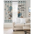 thumbnail image 2 of Blue Gnomes Kitchen Curtains Coffee Snowflake Winter Checkered Rustic Cafe Short Curtains for Bathroom Blackout Window Curtain Grommet Small Window Treatment Drapes for Bedroom Living Room 42"x45"x2, 2 of 9