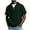 Army Green, variant on Men's Solid Color Short Sleeve Hooded Crop Top with Zipper Mock Neck and Spread Collar for Casual Sports Active Fit Men's Polo Shirts