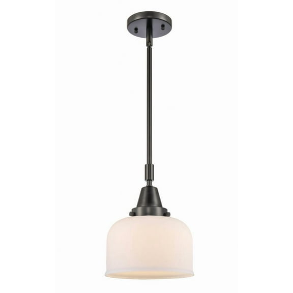 447-1S-BK-G71 Innovations Lighting Bell - 1 Light Stem Hung Mini Pendant In Industrial Style-11.13 Inches Tall and 8 Inches Wide-Matte Black