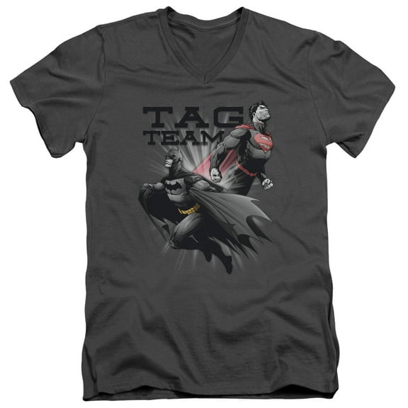 Jla - Tag Team - Slim Fit V Neck Shirt - Medium