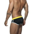 thumbnail image 6 of ZQUUVOU Men's Vintage Swim Briefs Low Rise Quick Dry Swim Trunks Drawstring Contrast Color Beach Jammers Underwear Black, 6 of 6