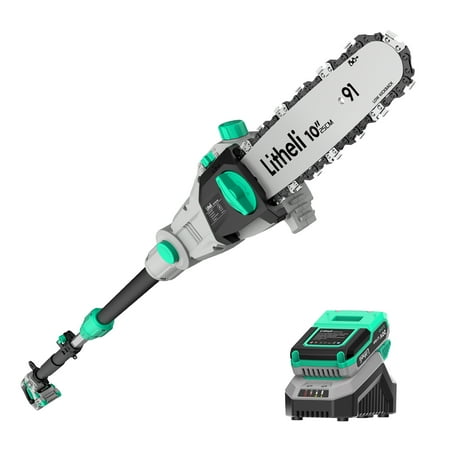 litheli 20v 10? cordless pole saw telescopic for tree trimming with 2.0ah battery & charger