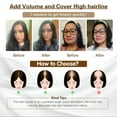 thumbnail image 5 of Lotfon Real Human Hair Toppers for Women with Thinning Hair Hair Loss Cover Gray Hair (Near Black), 5 of 13