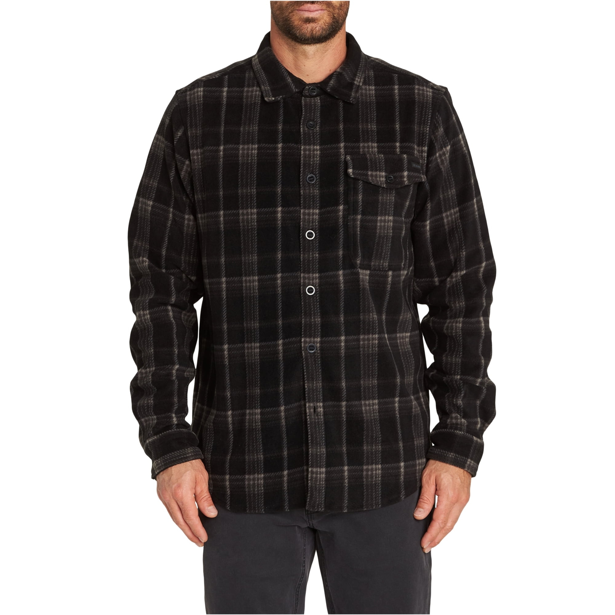 Billabong Mens Fleece Flannel Button Up Shirt