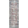 thumbnail image 4 of Bloom Rugs Washable Non-Slip 10 ft Runner - Brick / Dark Blue Traditional Oriental Runner for Entryway, Hallway, Bathroom, and Kitchen - Exact size: 2'6" x 10', 4 of 10