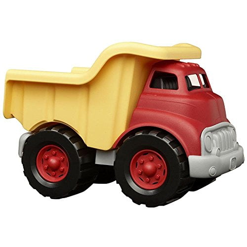 Green Toys Camion Benne en Jaune et Rouge - Sans BPA, Jouets de Jeu Libre pour Motricité Brute, Développement des Compétences Motrices Fines. Jeu de Simulation