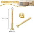 thumbnail image 2 of Uxcell Wood Screws Brass Slotted Flat Head Self Tapping Screws for Woodworking and Household Use M5 x 50mm 8Pcs, 2 of 7