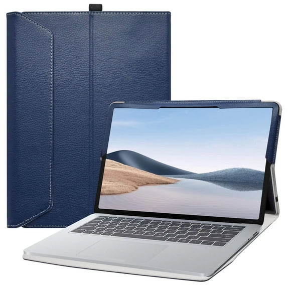 Labanema 13" Microsoft Surface Pro 8 Case, PU Leather Folio Stand Protective Case, Cover for 13" Microsoft Surface Pro 8 (Dark Blue)