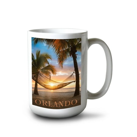 

15 fl oz Ceramic Mug Orlando Florida Hammock and Sunset Dishwasher & Microwave Safe