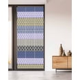 thumbnail image 2 of Window Privacy Film Boho Purple Stained Glass Window Film Decorative Sun Block Window Cover Navy Geometric Stripes Tribal Black Bohemia Window Clings Static Adhesive Sticker for Bathroom 35.4"x78.7", 2 of 7