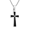 thumbnail image 5 of AeraVida Unisex Minimalist Black Onyx Christian Cross Sterling Silver Necklace, 5 of 6