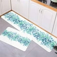 thumbnail image 3 of Kitchen Rugs and Mats,Eucalyptus Green Leaves Spring Plant 2 Piece Anti Fatigue Area Runner Rug Set Comfort Standing Floor Mat,Watercolor Botanical Gradient Non Slip Absorbent Doormats for Laundry, 3 of 6