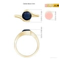 thumbnail image 5 of ANGARA Natural Semi Bezel-Set Solitaire 2.2 ct Blue Sapphire Bypass Ring in 14K Yellow Gold for Women (Size-8mm) | September Birthstone, Anniversary, Jewelry Gift for Women | Natural Sapphire Ring, 5 of 10