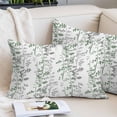 thumbnail image 2 of Green Grey Botanical Throw Pillow Covers, Spring Floral Summer Farmhouse Soft Breathable Pillow Cases with Invisible Zipper for Sleeping, Toddler Pillowcases for Couch Bed Sofa Chair 12x20 Inches, 2 of 9